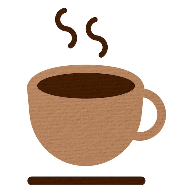 Koffie png papier ambachtelijke sticker doorzichtige achtergrond