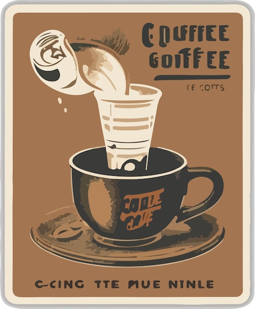 Foto koffie sticker vintage genereren