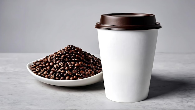 Koffiebeker mockup ontwerp leeg koffiebekermockups papier koffiebakken koffiebonen
