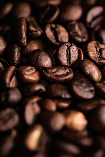 Koffiebonen achtergrond geroosterde kenmerkende boon met rijke smaak, beste ochtenddrank en luxe melange