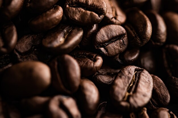 Koffiebonen achtergrond geroosterde kenmerkende boon met rijke smaak, beste ochtenddrank en luxe melange