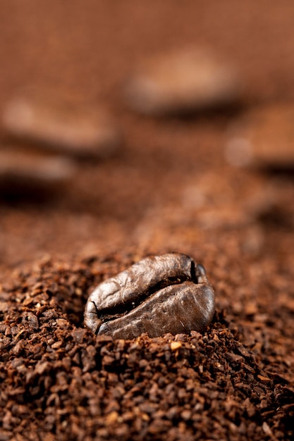 Koffieboon in oplosbare koffie