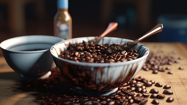 Koffiebroostercilinder voor het roosteren en mengen van koffiebonen Generatieve Ai