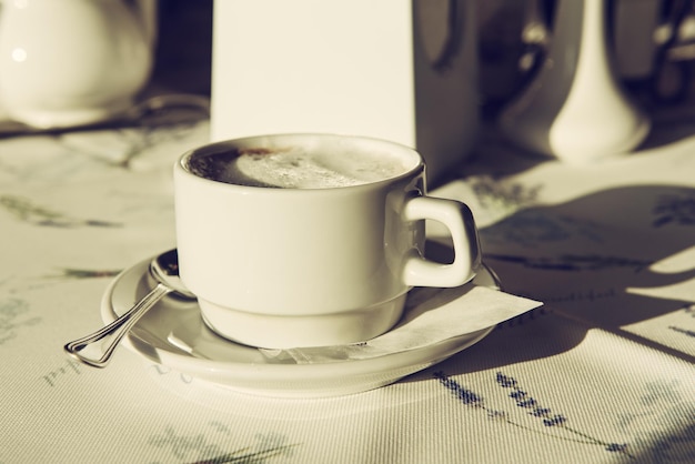 Koffiecappuccino in een café