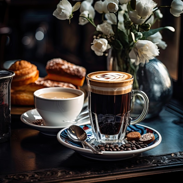 Koffiecultuur in een retro koffieshop