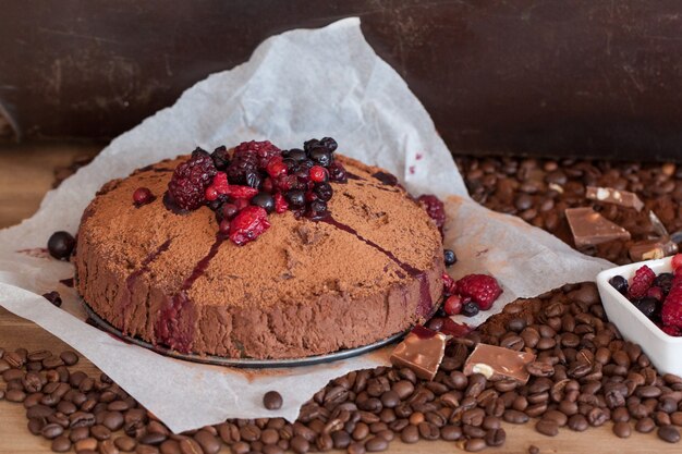 Koffiedessert met bessen