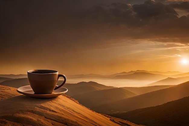 Koffiekop in de Afrikaanse woestijn eerlijke handel koffie branding