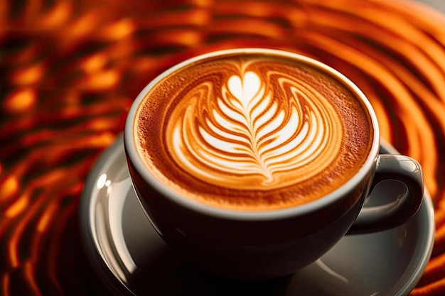 Foto koffiekop latte kunst ai generatief