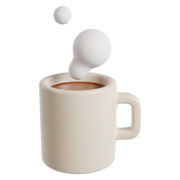 Koffiekopje 3d pictogram op wit