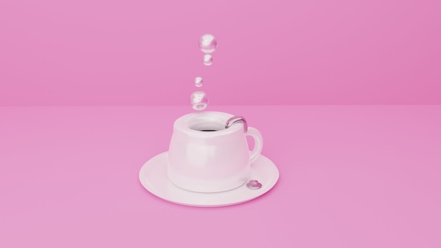 Foto koffiekopje 3d render illustratie