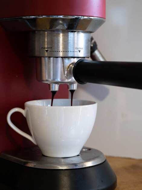 Foto koffiemachine voor het maken van espresso