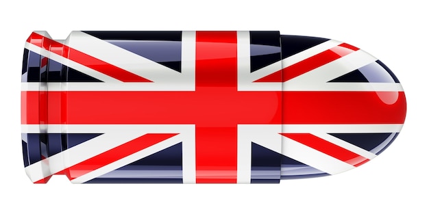 Kogel met Britse vlag 3D-rendering