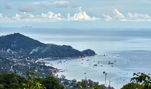 Koh Phangan island in the Gulf of Thailand. Seascape view