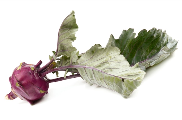 Kohlrabi close up detail isolated