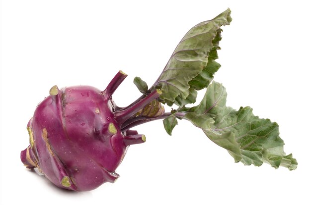 Kohlrabi close up detail isolated