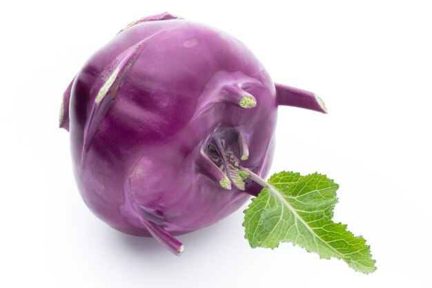 Kohlrabi root isolated on the white background