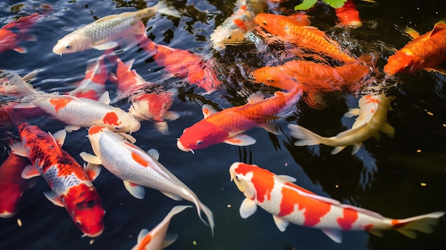 koi carp in clear water