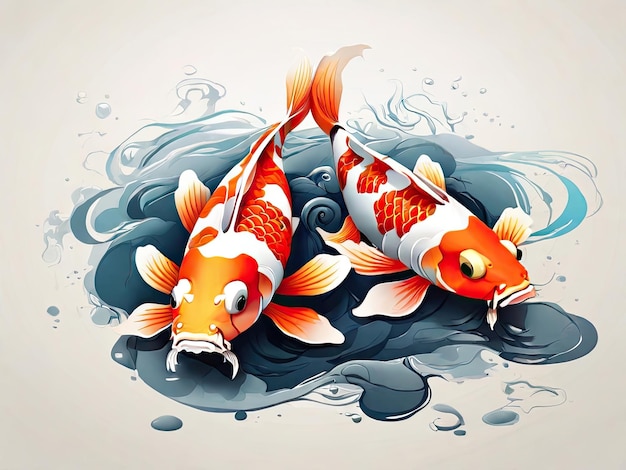 Photo koi fish illustration