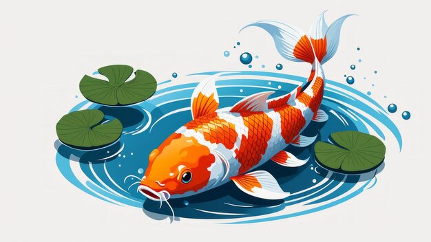 koi fish isolated on White Background