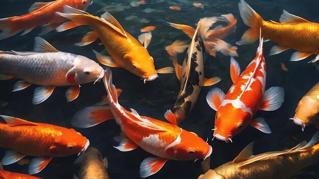 コイ魚 コイ動物 背景 金色のカープ