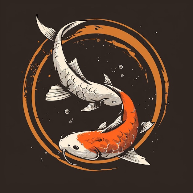 Кои-рыба с бесшовным рисунком