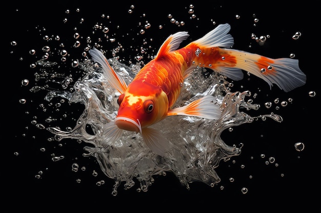 A koi fish on water