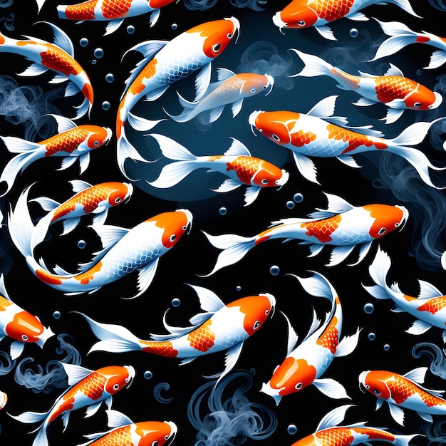 Photo koi fish with colorful scales and flowing fins