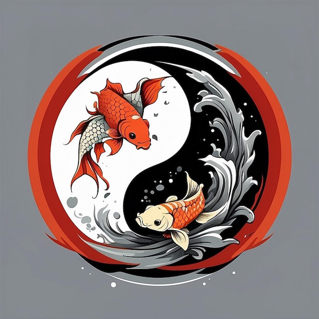 Koi theme Vector TShirt Design created with AI