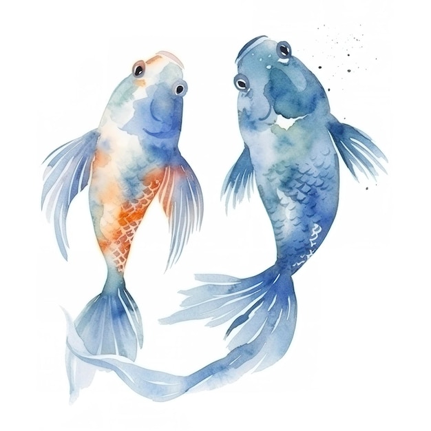 Koi vissen in aquarelstijl Generatieve AI illustratie