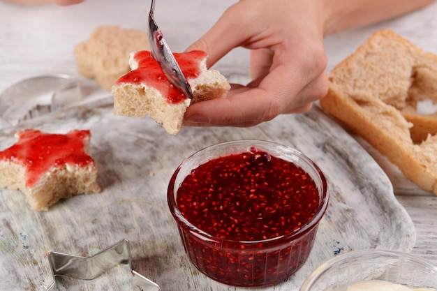 Koken dacht sandwiches close-up