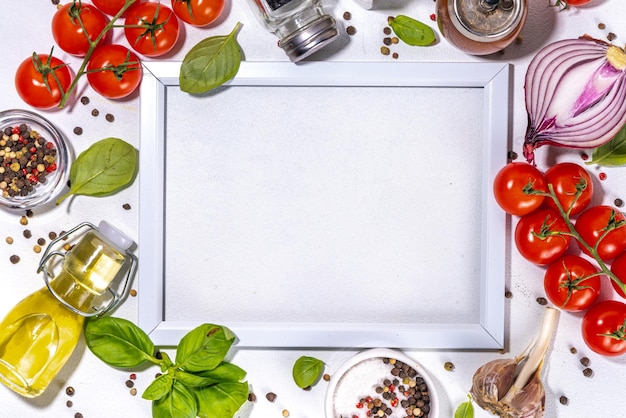 Koken ingrediënt witte tabelachtergrond