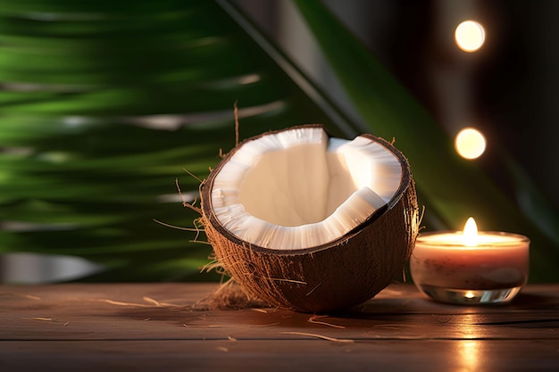 Kokos op tafellamp Verzorging vegan Genereer Ai