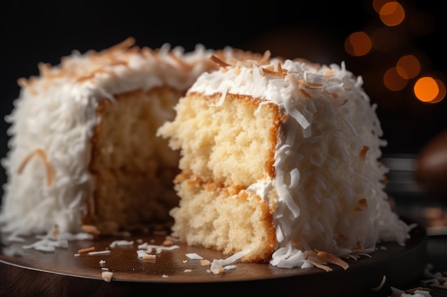 Foto kokoscake bakkerij genereer ai