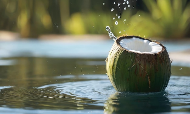 Foto kokosnoot in waterplons