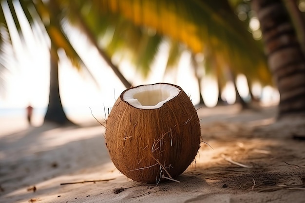 Kokosnoten op het strand in de dominicaanse republiek