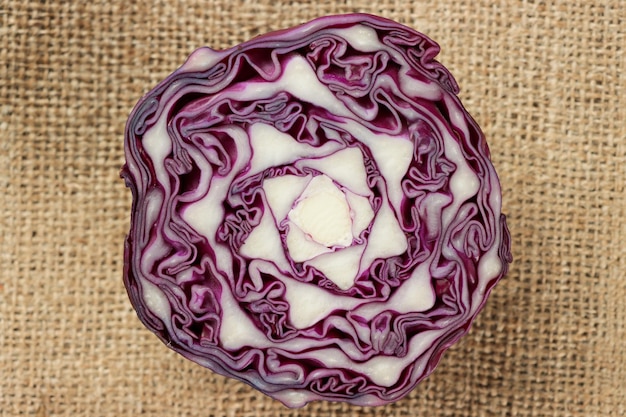 Kol ungu Fresh red cabbage with copy space