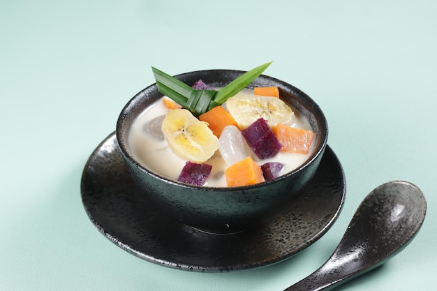 Kolak Campur Pisang Ubi is Banana Sweet Potato Compote in Coconut Milk Syrup