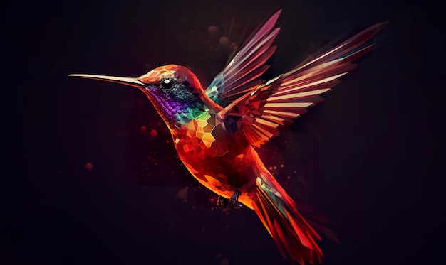 kolibrie-logo met meerdere kleuren die door de lucht vliegen