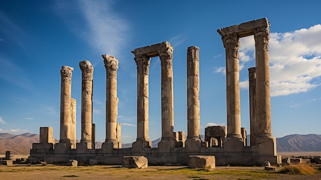 Kolommen en ruïnes van Apadana Palace Persepolis Iran