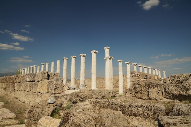 Kolommen in Laodicea op de oude stad Lycus in Denizli Turkiye