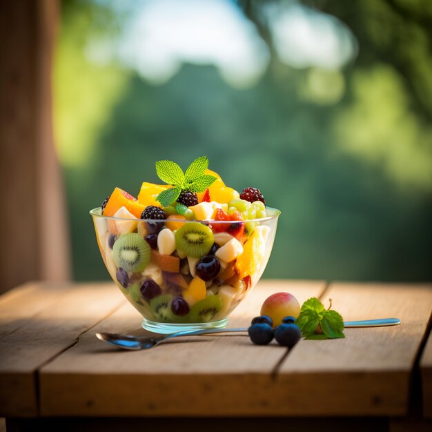 kom fruitsalade Illustraties Beelden