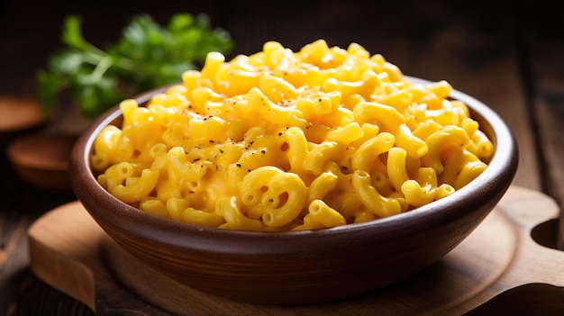Kom met macaroni en kaas.
