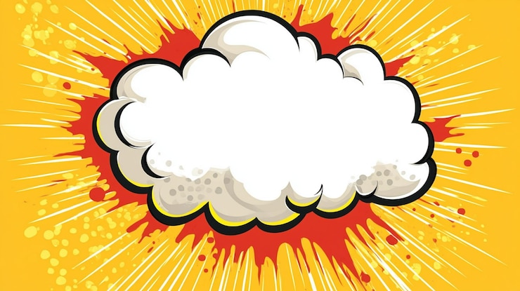Foto komische achtergrond met kleurrijke stralen spraak bubblecloudbook explosie retro pop art