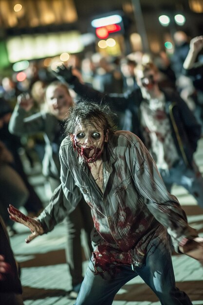 Foto komische zombies thriller dance mob