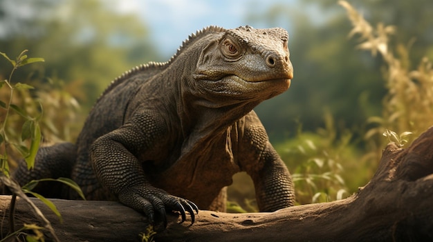 Ящерица Комодского дракона, красивое животное, созданное AI фото