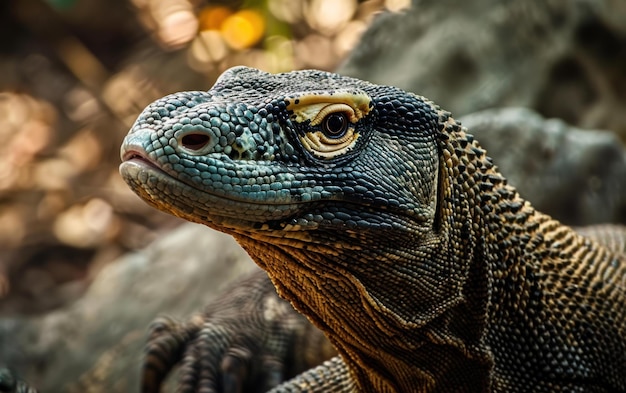 Komodo dragon patient demeanor waiting for the perfect moment to strike