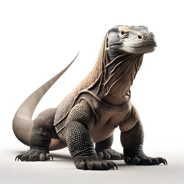 komodo dragon on white background