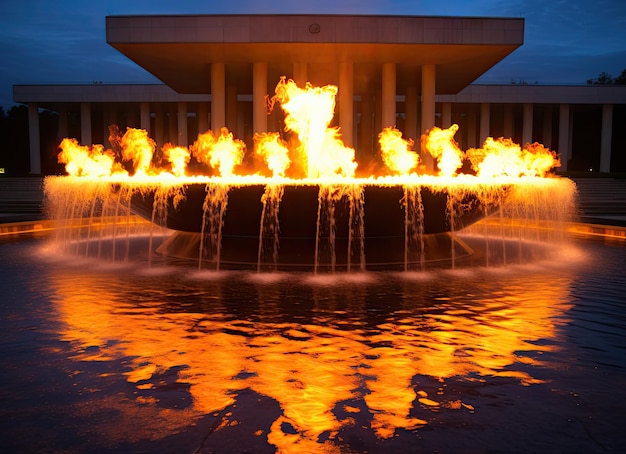 KomsomolskonAmur Khabarovsk krai Russia February 25 2022 closeup of the eternal flame monument at the city memorial complex