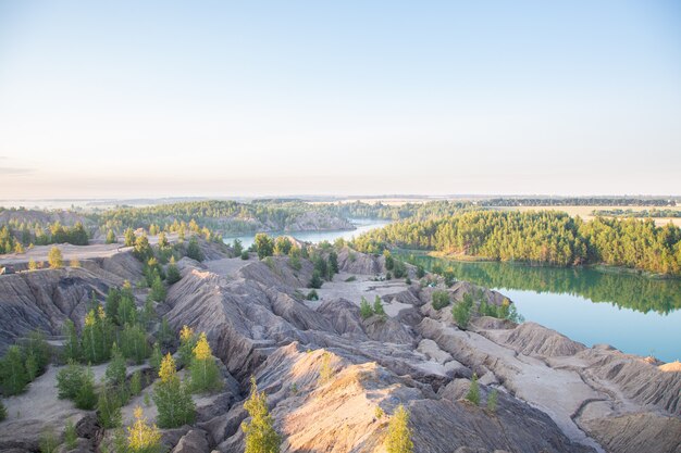 Konduki quarries landscapes in the tula region