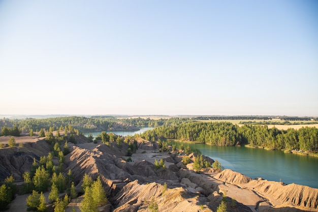 Konduki quarries landscapes in the tula region